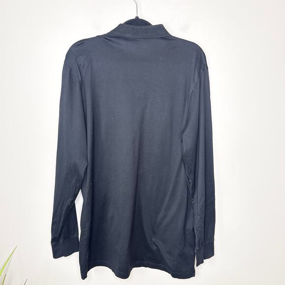 Fairway & Greene Large The Masters Long Sleeve Black Cotton 3-Button Polo Shirt‎ - Picture 8 of 10